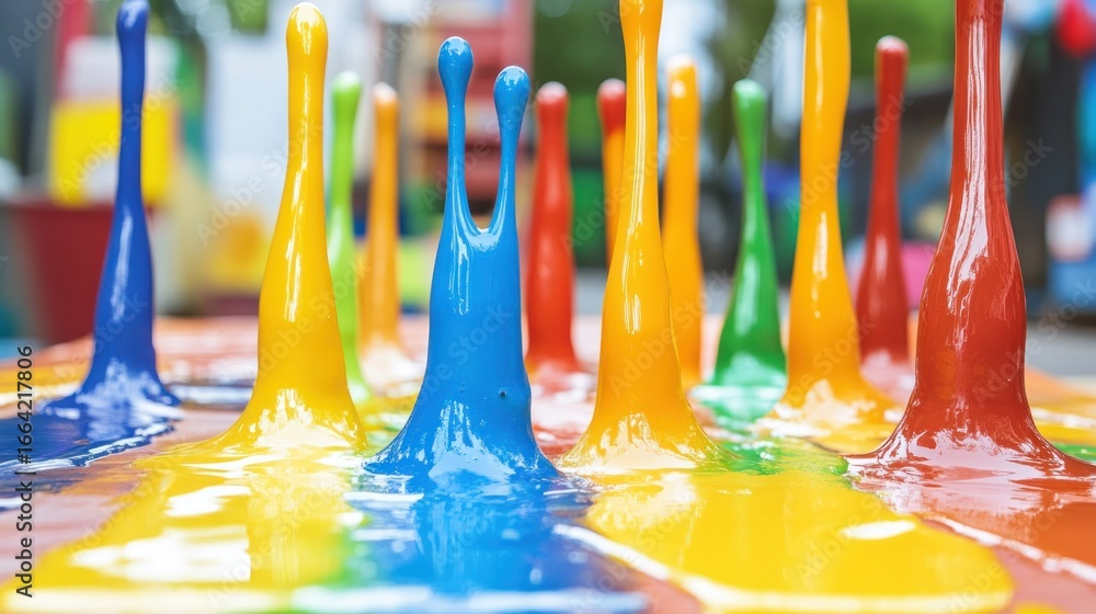 Poster colorful paint splashes creating dynamic visuals and abstract art forms