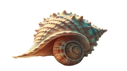 Obraz premium Textured spiral seashell detailed natural form isolated on a transparent background image