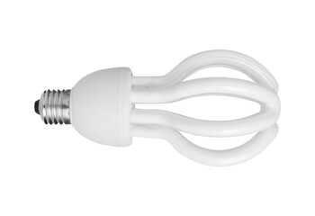 Energy saving compact fluorescent light bulb isolated on transparent background