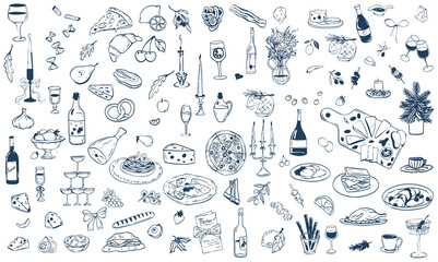Italian Cuisine Seamless Food Icons