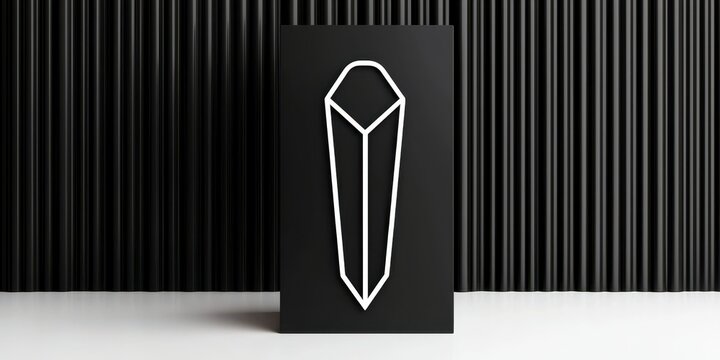 coffin outline icon design illustration. Casket contour emblem creation artwork. funerary box linear pictograph. death container simple drawing. burial case form graphic.