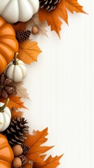 Elegant corporate Thanksgiving card featuring pumpkin. Refined business autumnal greeting stationery displaying gourd thanksgiving celebration concept harvest theme festive formal
