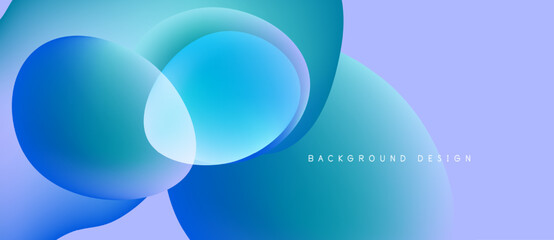 Abstract blue, purple gradients form overlapping circles. Minimalist design with text background design present. Smooth transitions, modern aesthetic.