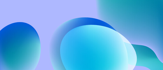 Abstract background features overlapping blue, turquoise circles. Soft gradients create calming visual effect. Minimalist design, modern aesthetic.