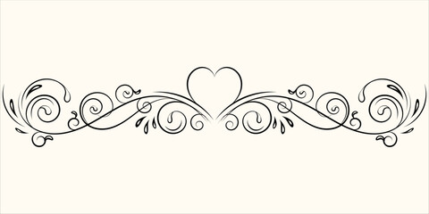 Vintage floral ornament, Hand drawn decorative element, vector illustration of floral element isolated on vintage background Floral 