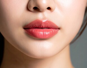 Generated image　女性の唇のクローズアップ