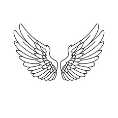 Obraz premium Illustration Vector of Decorative Wings Black Outline Design for Symbolism with Scalability