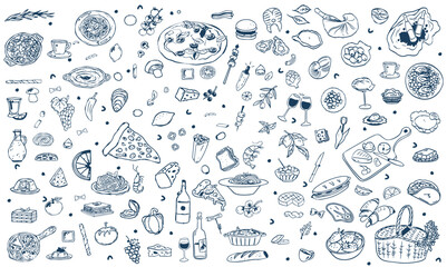 Traditional Italian Food Icon Collection – Flat Vector Illustration Pack