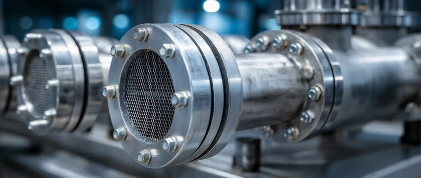 An illustration of a gas purification unit with filters and catalysts that guarantee soot-free gas emissions, improving environmental compliance in pyrolysis operations