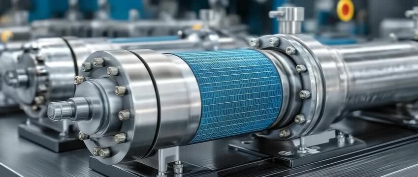 An illustration of a gas purification unit with filters and catalysts that guarantee soot-free gas emissions, improving environmental compliance in pyrolysis operations