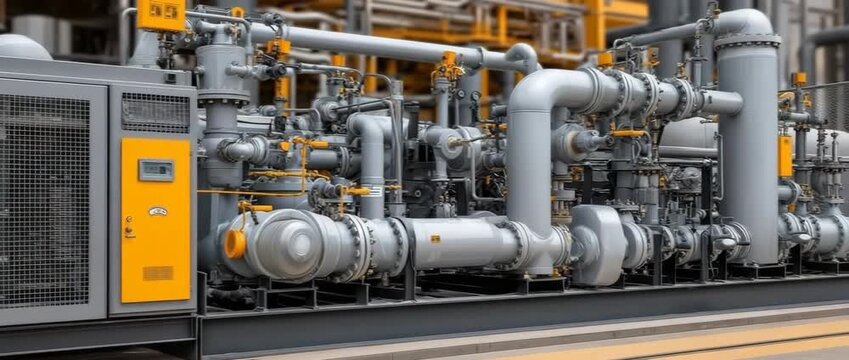 An illustration of a gas purification unit with filters and catalysts that guarantee soot-free gas emissions, improving environmental compliance in pyrolysis operations