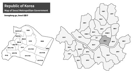 Seoul Seongdong-gu Map - Administrative Districts and Neighborhoods of Seongdong District, South Korea