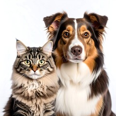 Cat and Dog Portrait, Studio Shot