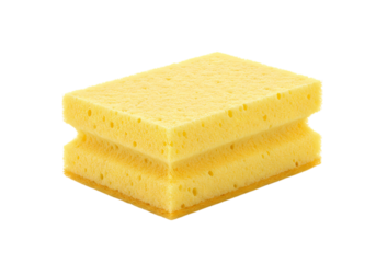 TwoSided Rectangular Cellulose Sponge Yellow Cleaning Sponge on White Background isolated on transparent background