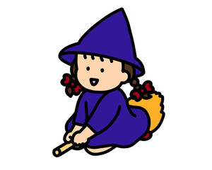 ハロウィンイラスト　魔女