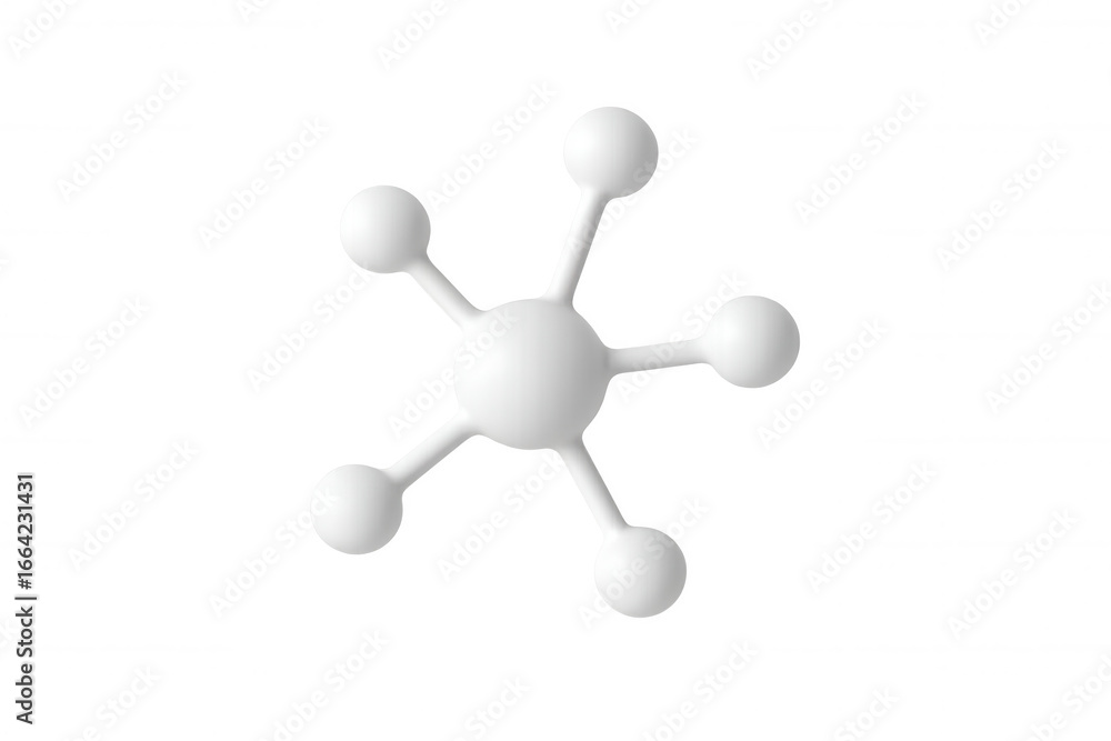 Aufkleber 3d rendering of a white molecule structure rotating on a transparent background, perfect for scienti