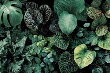 Exotic Tropical Leaf Pattern Background