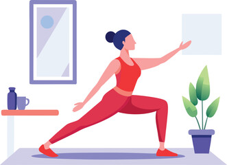 Woman doing yoga pose isolated on white background, stretching her body for fitness and relaxation