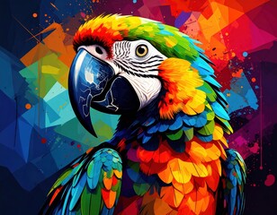 Obraz premium Colorful parrot illustration