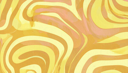 Abstract yellow swirl and wave pattern background.