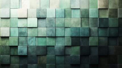 Abstract geometric pattern of textured, distressed squares.