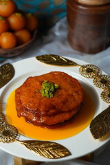 Close-up of Homemade Malpua with Caramelized Glaze