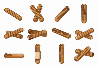 Brown teddy bear characters set with transparent background