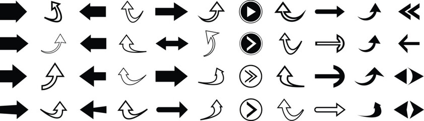Grunge Arrow Vector Set Rough Brush Arrows, Painted Direction Symbols, Hand Drawn Arrow Collection