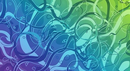 Fototapeta premium Abstract Colorful Wavy Lines on Gradient Background.