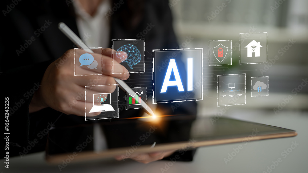 Poster ai integration is transforming digital ecosystem. ai integration enhances smart systems, ai integrat
