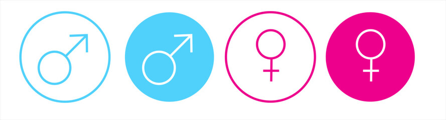 Men and women icon butten gender icon symbol man and women icon sign web ions set