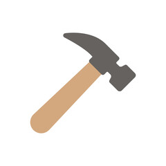 Hammer icon in color for DIY, home repair, and industrial equipment graphics.
