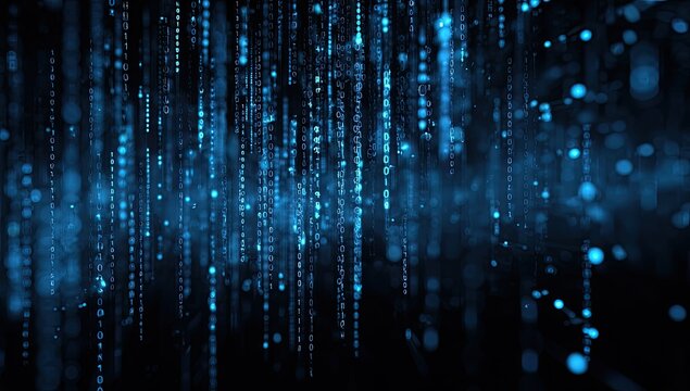 Abstract digital rain of light