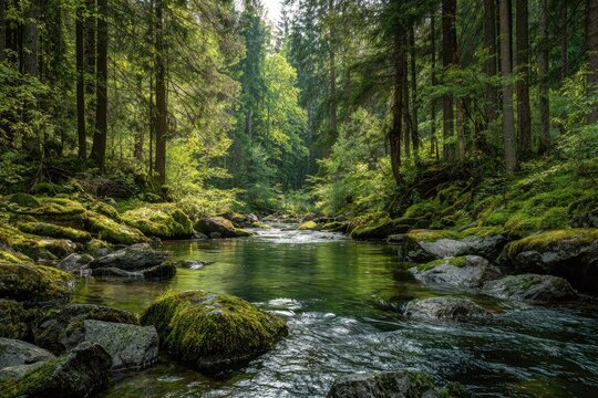 Tranquil forest stream