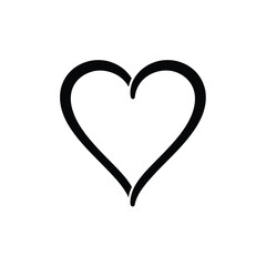 Black heart outline love symbol
