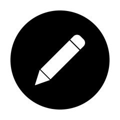 black and white illustration of pencil icon