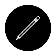black and white illustration of pencil icon