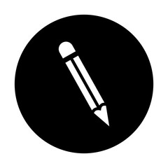 black and white illustration of pencil icon