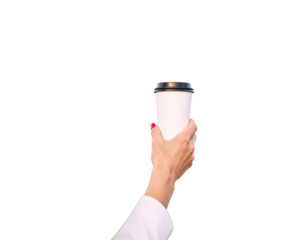 female hand holding a glass of milk
