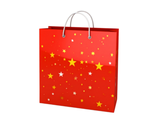 red shopping bag isolated