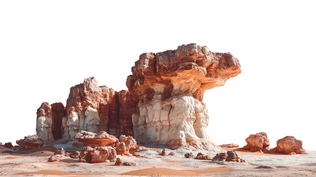 Desert rock formations, isolated on transparent background - Powered by Adobe