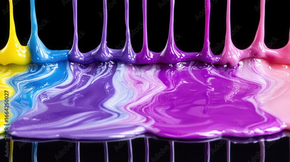 Poster colorful paint dripping and blending creating vibrant and abstract designs a mesmerizing visual