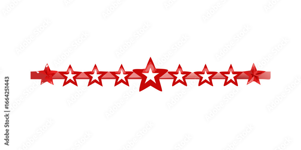 Aufkleber red linear star pattern divider line