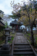 Fototapeta premium 仙台の松島の風景が見られる多聞山の毘沙門堂