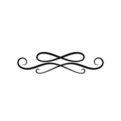 Black ornate flourish divider decorative