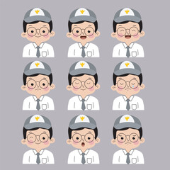 set of characters high school uniform boys from Indonesia 