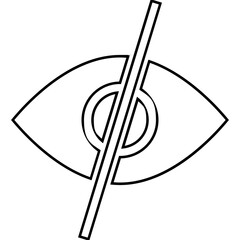 Eye view icon, Not view icon