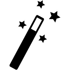 black and white star, Black stick with star icon