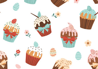 Charming easter cupcake patterns featuring festive decorations and spring blooms for sweet celebrations