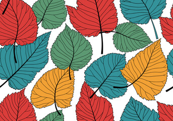 Obraz premium Vibrant autumn leaves pattern seamless background illustration for seasonal designs and nature themes